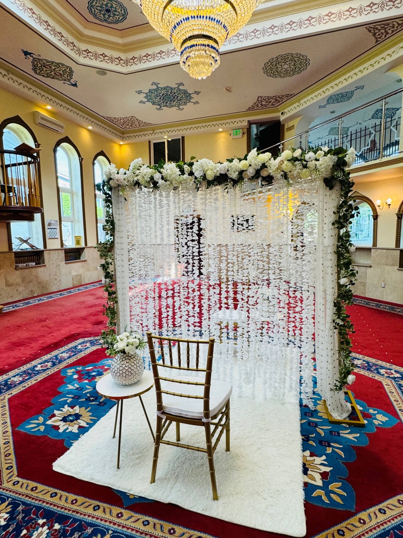 White floral & greenery chuppah