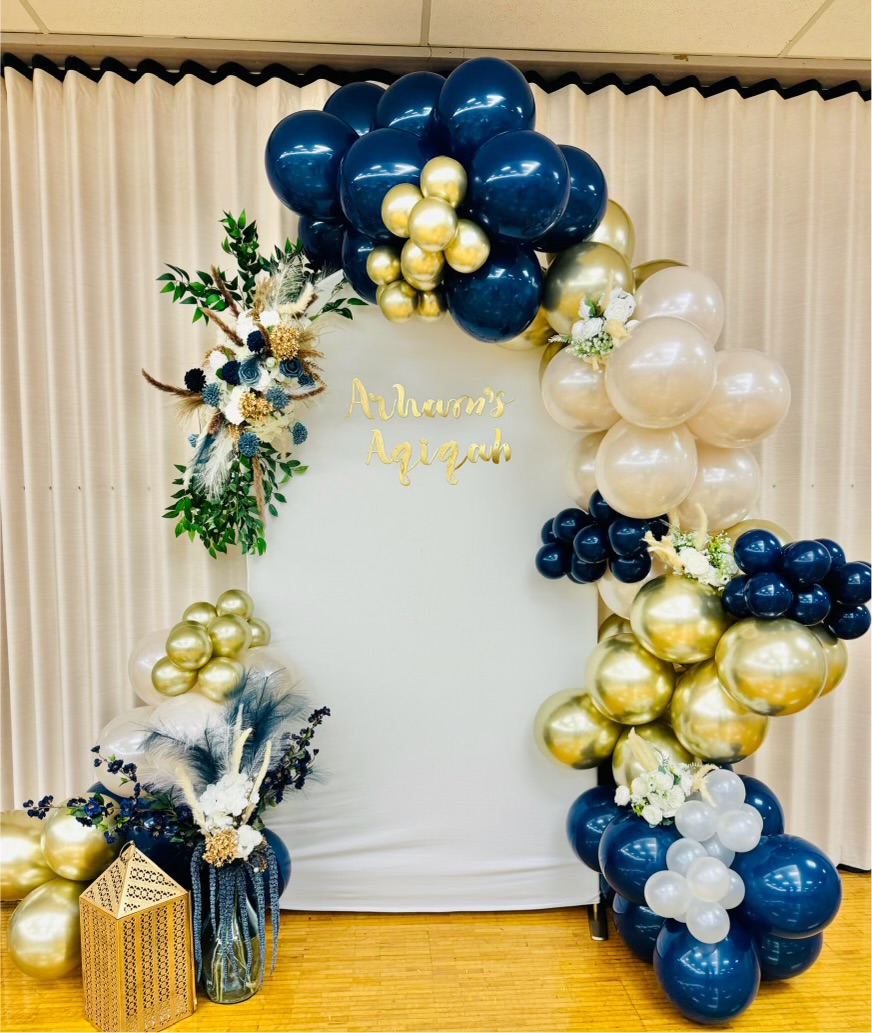 Arham's Aqiqah — navy & gold