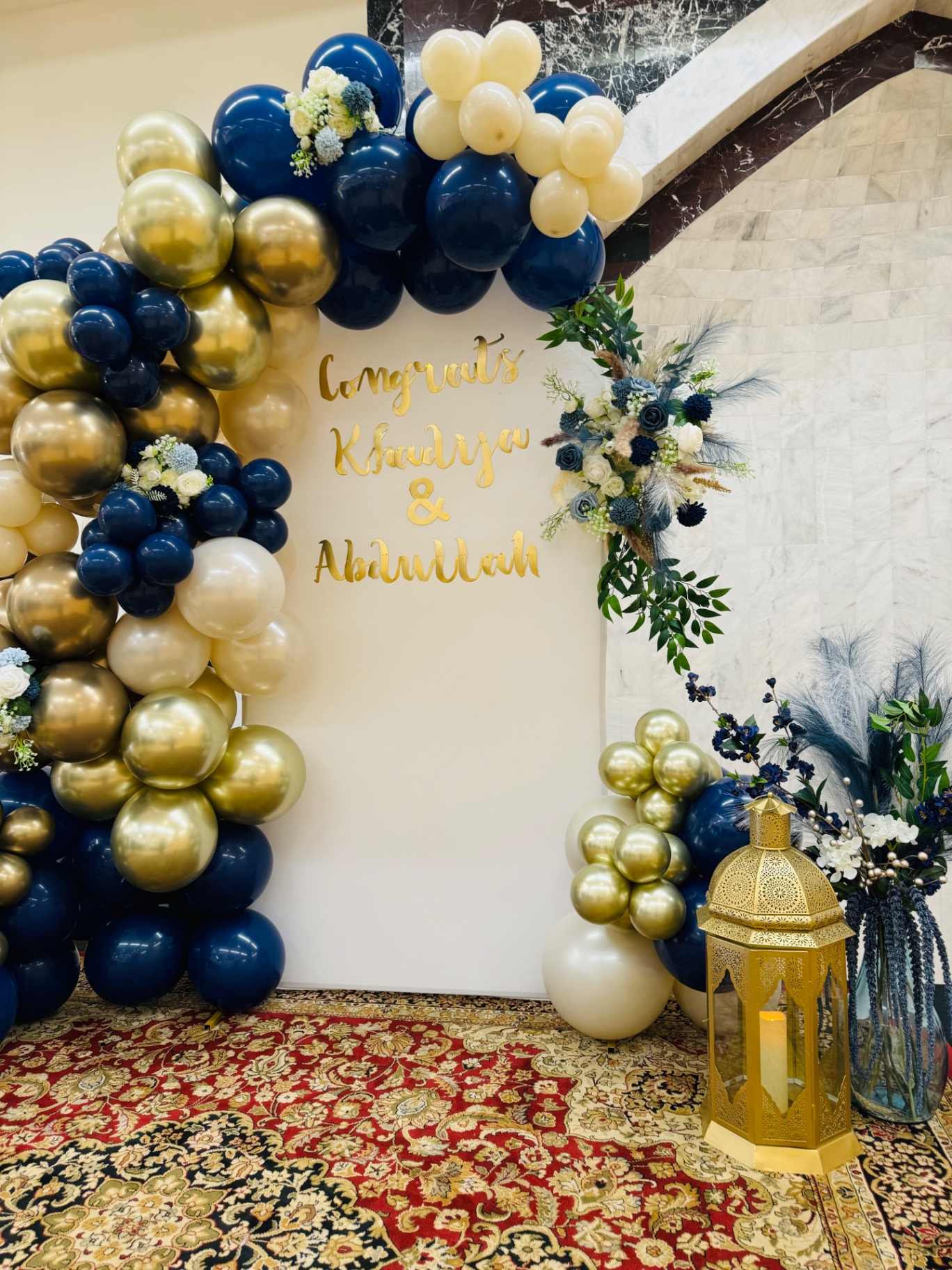 Congrats Khadija & Abdullah — navy & gold